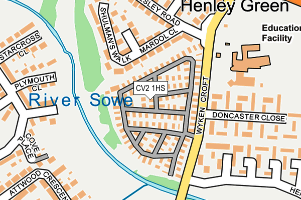 CV2 1HS map - OS OpenMap – Local (Ordnance Survey)