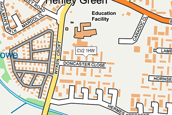 CV2 1HW map - OS OpenMap – Local (Ordnance Survey)