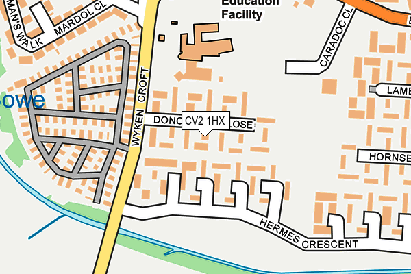 CV2 1HX map - OS OpenMap – Local (Ordnance Survey)