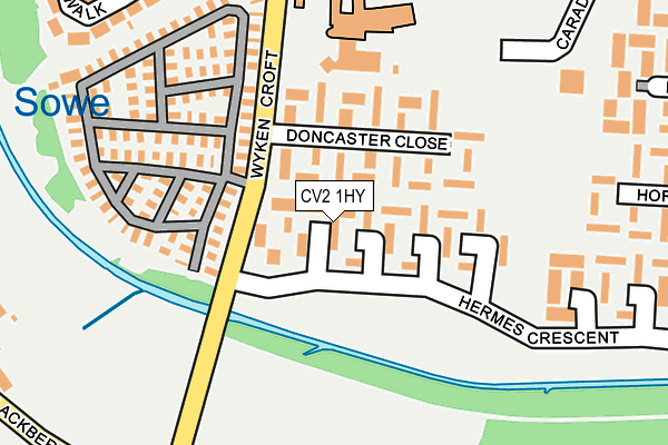 CV2 1HY map - OS OpenMap – Local (Ordnance Survey)