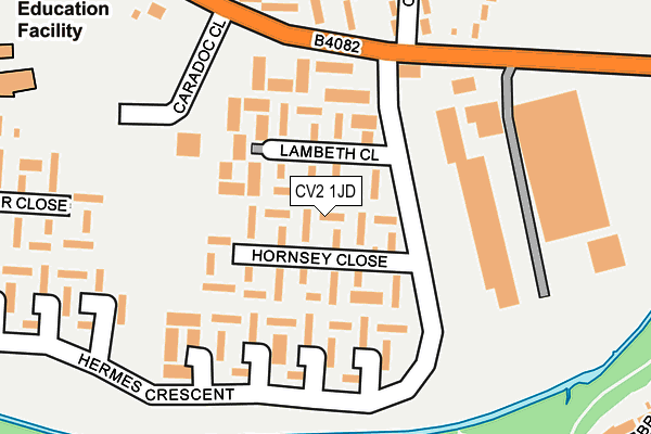 CV2 1JD map - OS OpenMap – Local (Ordnance Survey)