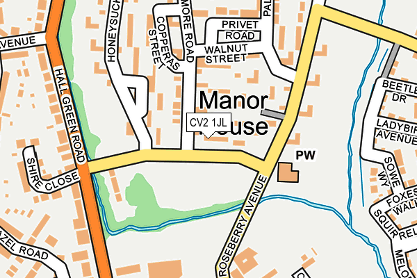 CV2 1JL map - OS OpenMap – Local (Ordnance Survey)