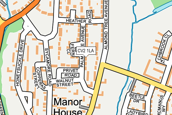 CV2 1LA map - OS OpenMap – Local (Ordnance Survey)