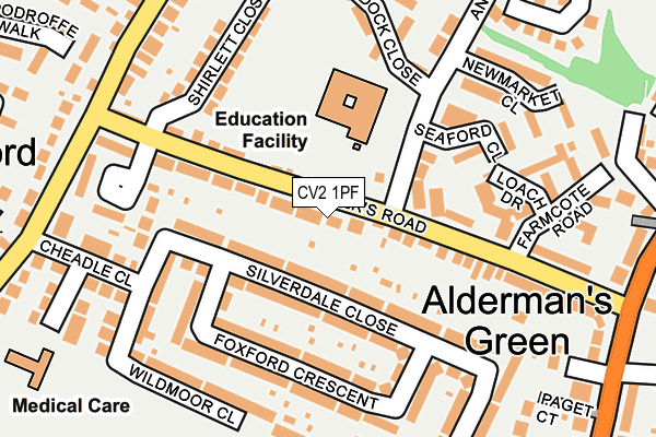 CV2 1PF map - OS OpenMap – Local (Ordnance Survey)