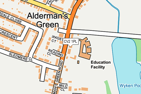 CV2 1PL map - OS OpenMap – Local (Ordnance Survey)