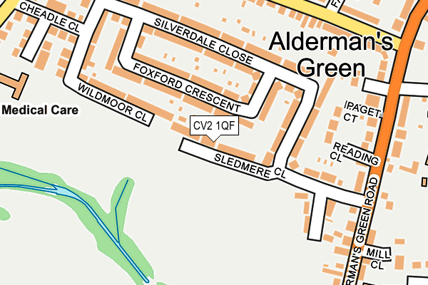 CV2 1QF map - OS OpenMap – Local (Ordnance Survey)