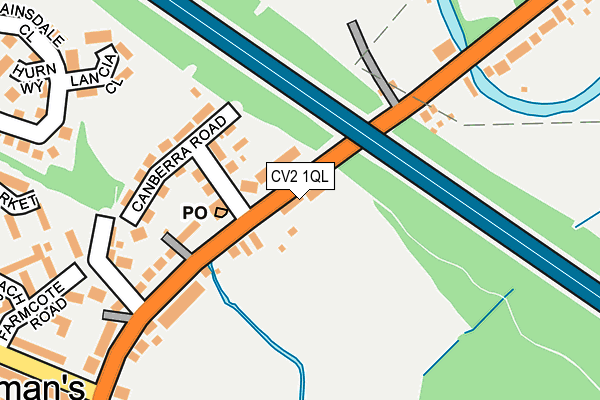 CV2 1QL map - OS OpenMap – Local (Ordnance Survey)