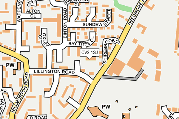 CV2 1SJ map - OS OpenMap – Local (Ordnance Survey)