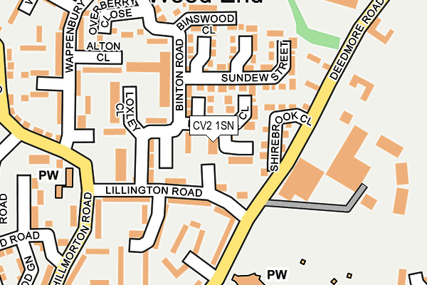 CV2 1SN map - OS OpenMap – Local (Ordnance Survey)