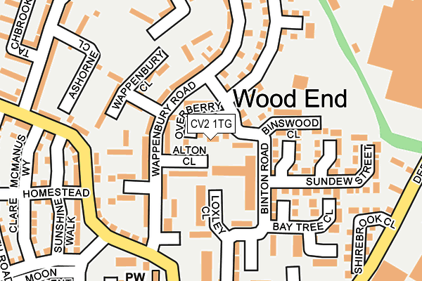 CV2 1TG map - OS OpenMap – Local (Ordnance Survey)