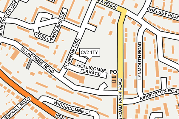 CV2 1TY map - OS OpenMap – Local (Ordnance Survey)