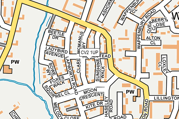 CV2 1UP map - OS OpenMap – Local (Ordnance Survey)