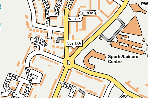 CV2 1XA map - OS OpenMap – Local (Ordnance Survey)