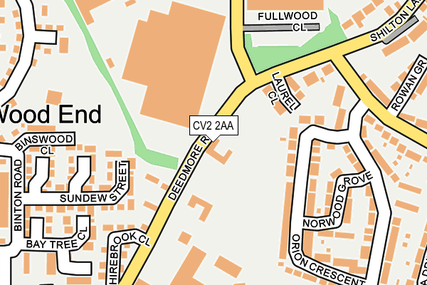 CV2 2AA map - OS OpenMap – Local (Ordnance Survey)