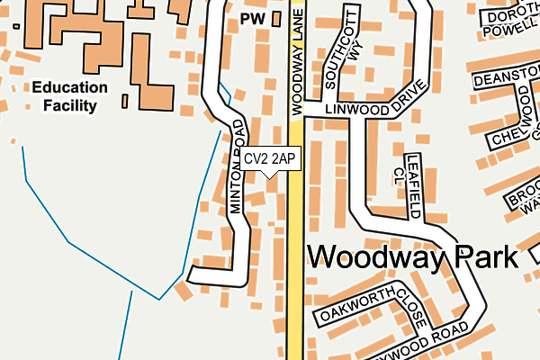 CV2 2AP map - OS OpenMap – Local (Ordnance Survey)