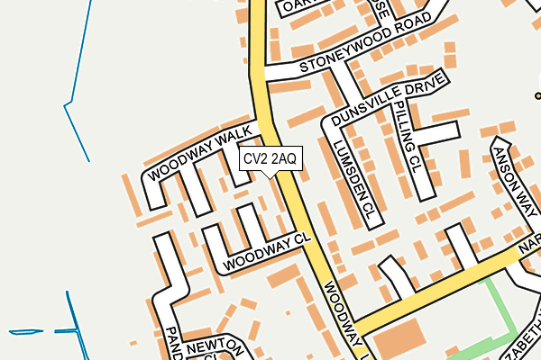 CV2 2AQ map - OS OpenMap – Local (Ordnance Survey)