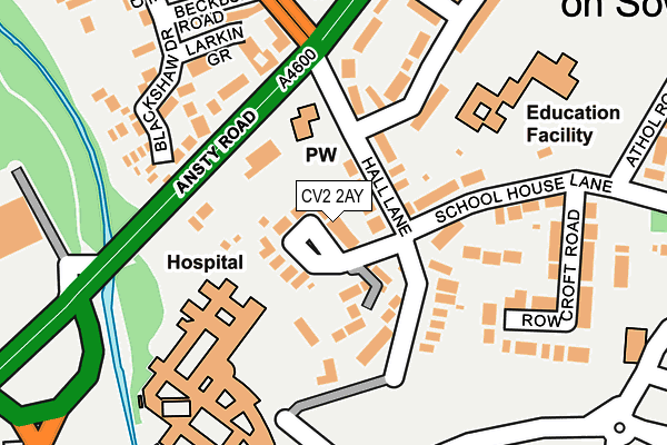 CV2 2AY map - OS OpenMap – Local (Ordnance Survey)