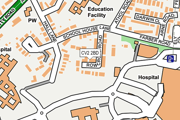 CV2 2BD map - OS OpenMap – Local (Ordnance Survey)