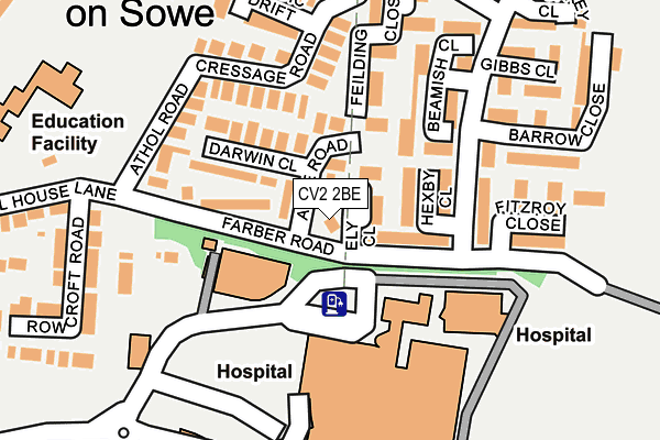 CV2 2BE map - OS OpenMap – Local (Ordnance Survey)