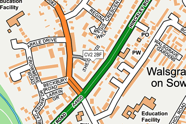 CV2 2BF map - OS OpenMap – Local (Ordnance Survey)