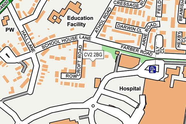 CV2 2BG map - OS OpenMap – Local (Ordnance Survey)