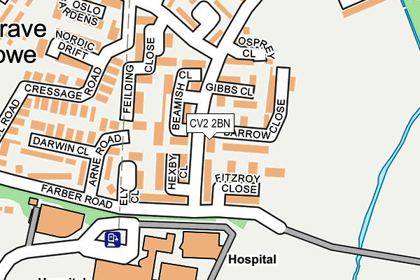 CV2 2BN map - OS OpenMap – Local (Ordnance Survey)