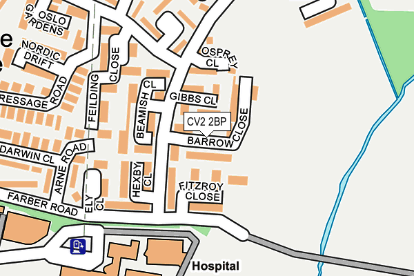 CV2 2BP map - OS OpenMap – Local (Ordnance Survey)