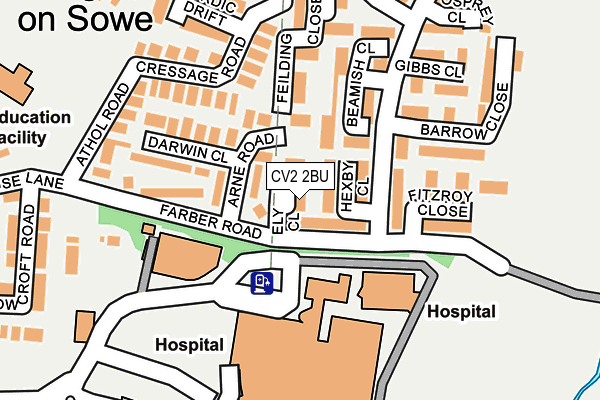 CV2 2BU map - OS OpenMap – Local (Ordnance Survey)