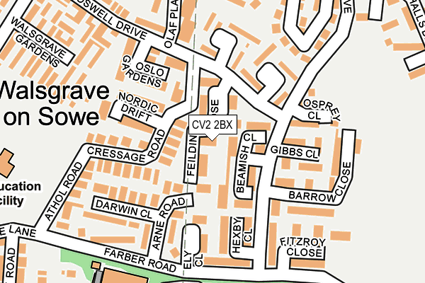 CV2 2BX map - OS OpenMap – Local (Ordnance Survey)