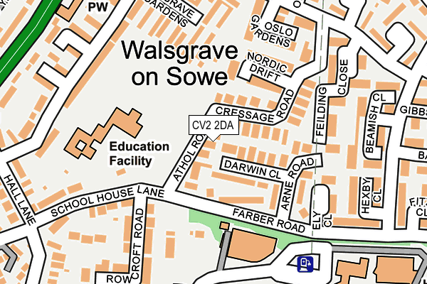 CV2 2DA map - OS OpenMap – Local (Ordnance Survey)