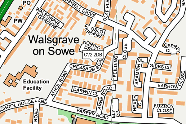 CV2 2DB map - OS OpenMap – Local (Ordnance Survey)