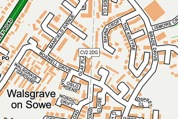 CV2 2DG map - OS OpenMap – Local (Ordnance Survey)