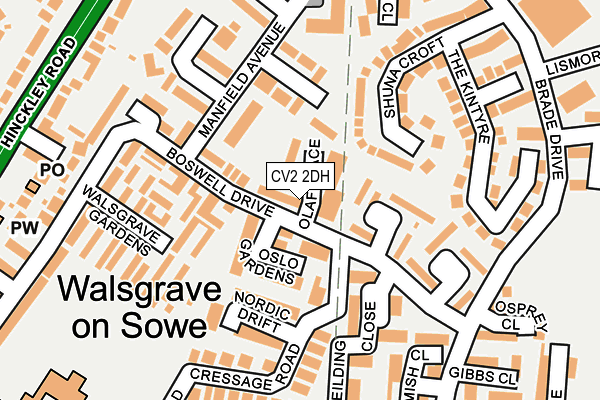 CV2 2DH map - OS OpenMap – Local (Ordnance Survey)