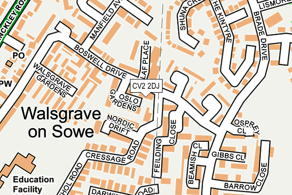 CV2 2DJ map - OS OpenMap – Local (Ordnance Survey)