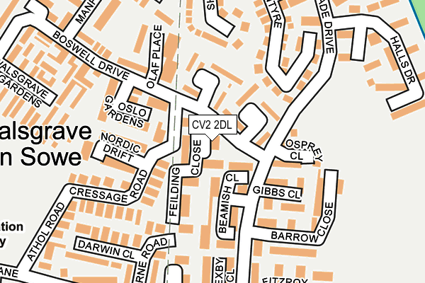 CV2 2DL map - OS OpenMap – Local (Ordnance Survey)