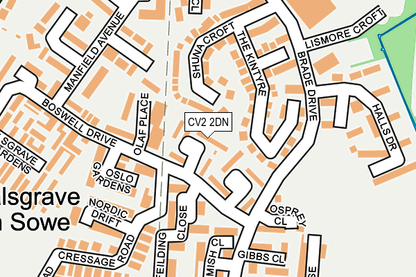 CV2 2DN map - OS OpenMap – Local (Ordnance Survey)