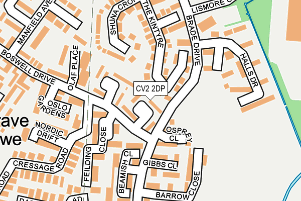 CV2 2DP map - OS OpenMap – Local (Ordnance Survey)