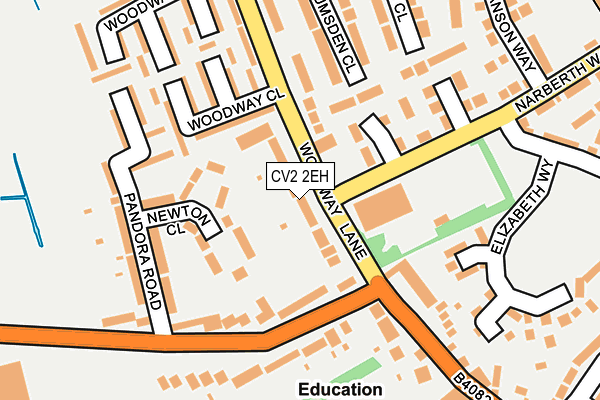 CV2 2EH map - OS OpenMap – Local (Ordnance Survey)