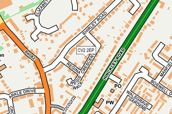 CV2 2EP map - OS OpenMap – Local (Ordnance Survey)