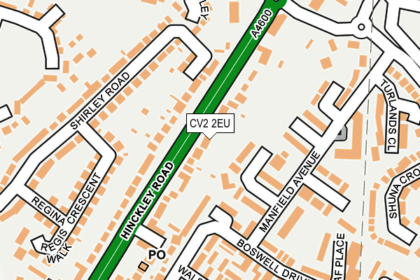 CV2 2EU map - OS OpenMap – Local (Ordnance Survey)