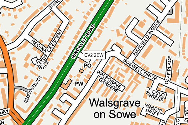 CV2 2EW map - OS OpenMap – Local (Ordnance Survey)