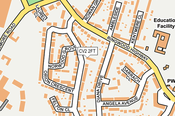 CV2 2FT map - OS OpenMap – Local (Ordnance Survey)