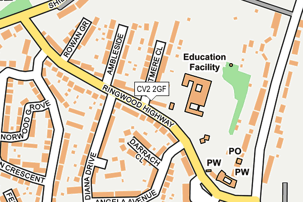 CV2 2GF map - OS OpenMap – Local (Ordnance Survey)
