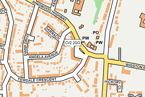 CV2 2GG map - OS OpenMap – Local (Ordnance Survey)