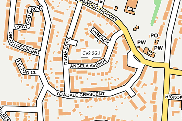CV2 2GJ map - OS OpenMap – Local (Ordnance Survey)