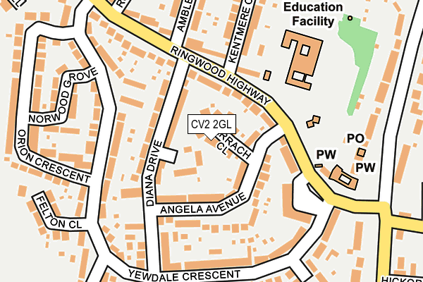 CV2 2GL map - OS OpenMap – Local (Ordnance Survey)