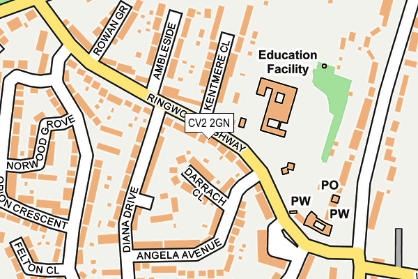 CV2 2GN map - OS OpenMap – Local (Ordnance Survey)