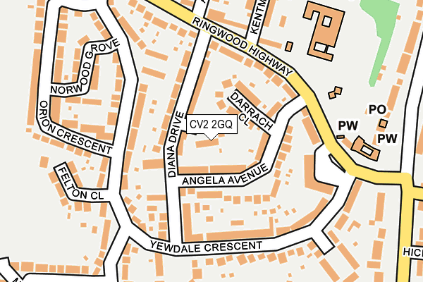 CV2 2GQ map - OS OpenMap – Local (Ordnance Survey)