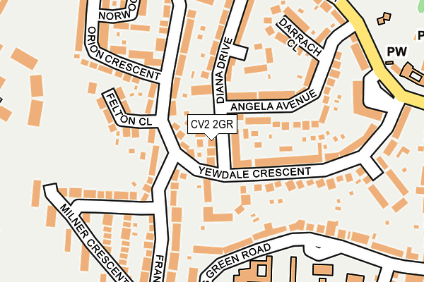 CV2 2GR map - OS OpenMap – Local (Ordnance Survey)