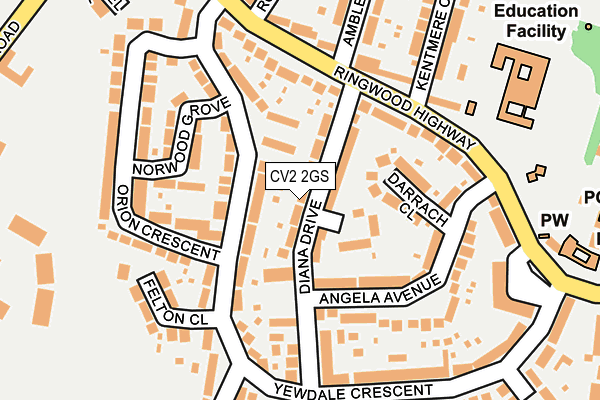 CV2 2GS map - OS OpenMap – Local (Ordnance Survey)